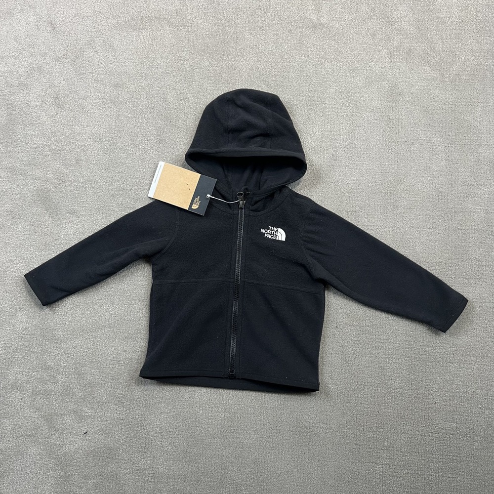 The North Face Infant Glacier Full Zip Hoodie Black Size 12M Fleece Jacket New